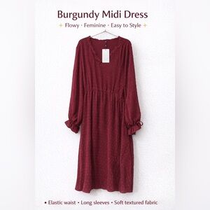 Elegant Burgundy Dress C128